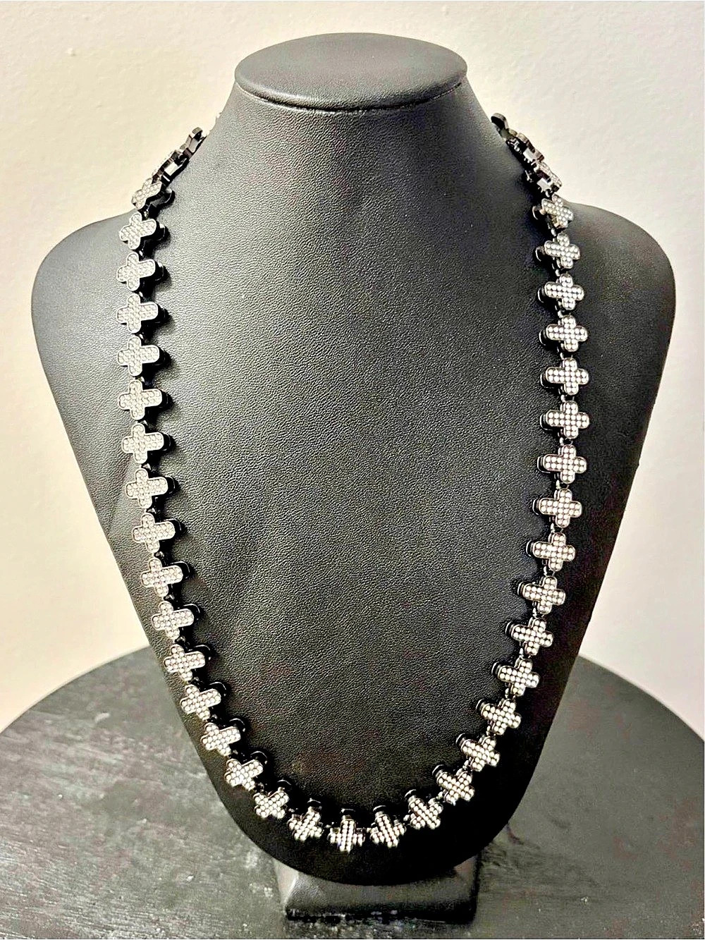 Iced out cross chain 24”